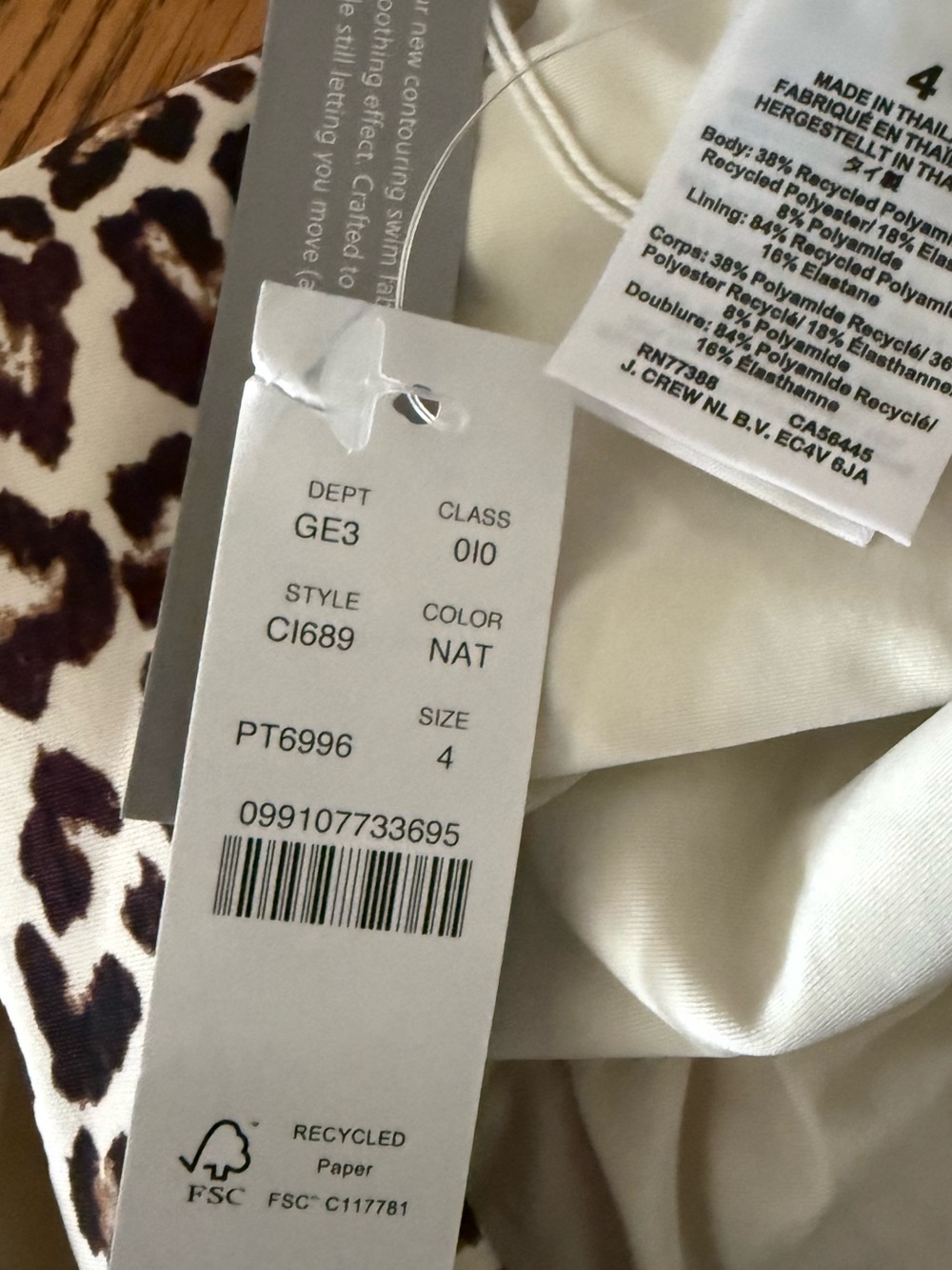 J. CREW Gail One Piece Swimsuit - Natural - Picture 6 of 8